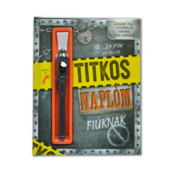 Titkos naplóm - Fiúknak - Ajándék toll láthatatlan tintával és UV-lámpával
